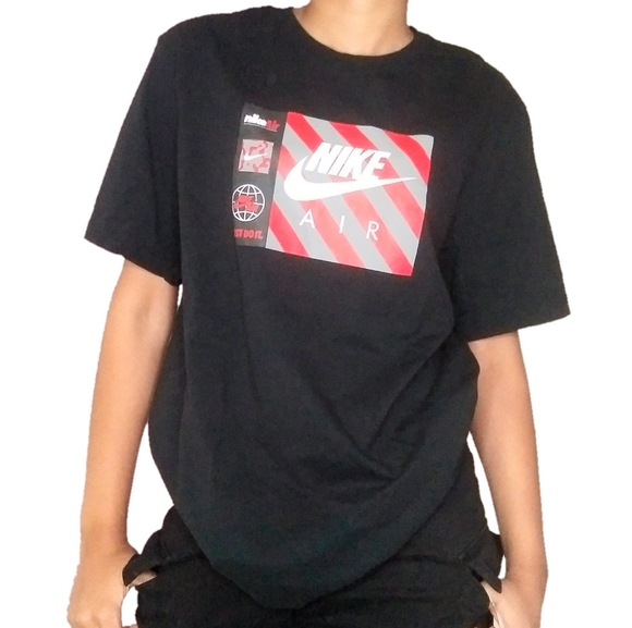 Nike Black and Red "Swoosh by Air" Graphic short sleeve M unisex shirt - Picture 1 of 3